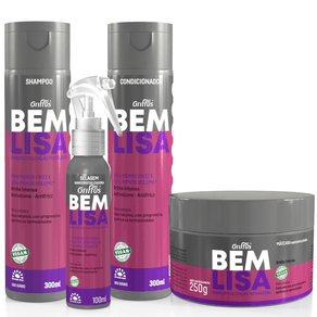 Kit-Bem-Lisa-Shampoo---Condicionador-300ml---Mascara-250g---Selagem-Nanocristalizadora-100ml
